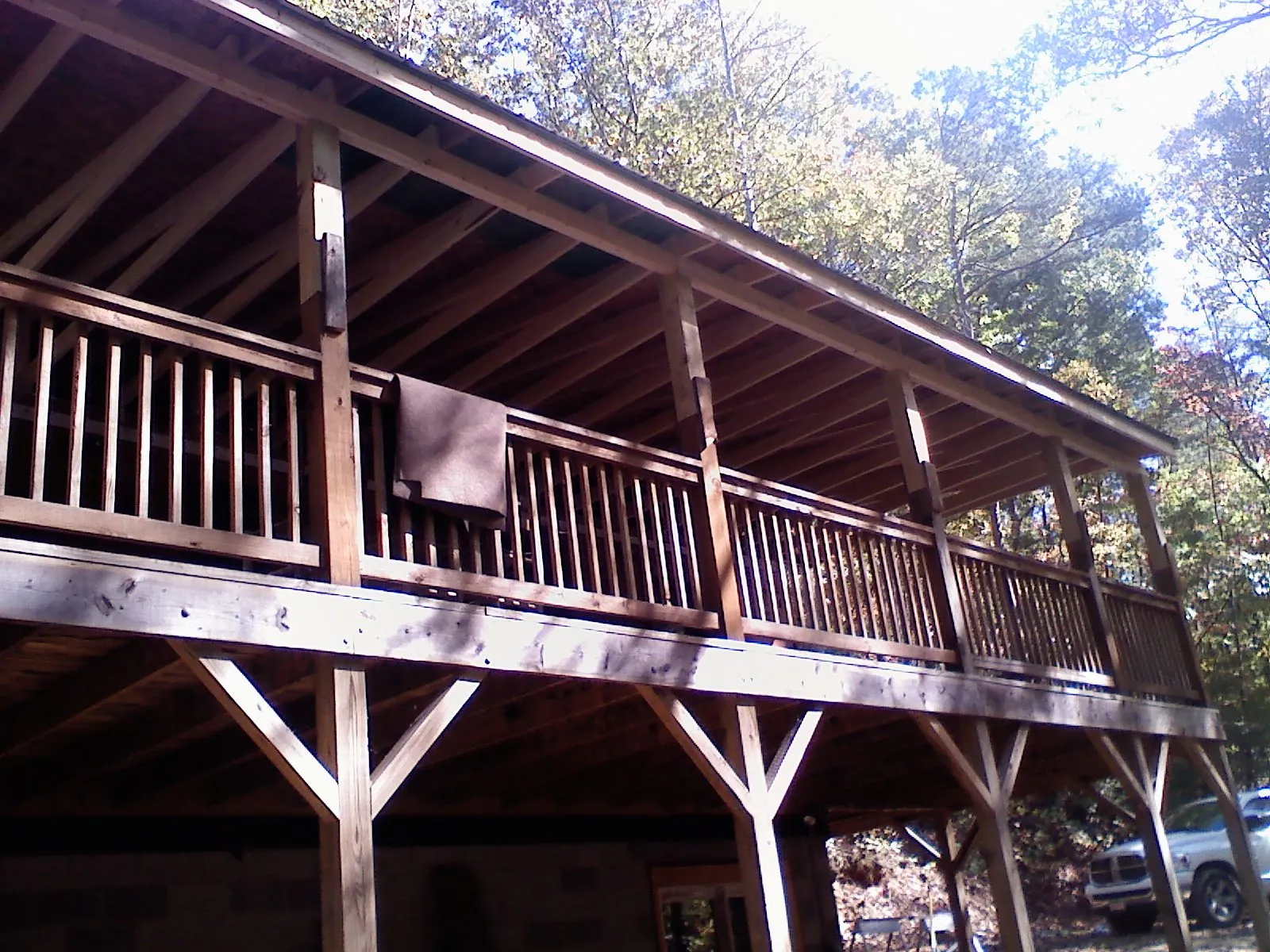 Timber framing under a new elevated porch and deck — Roof Leak Repair in Sedalia by Roofing Brothers